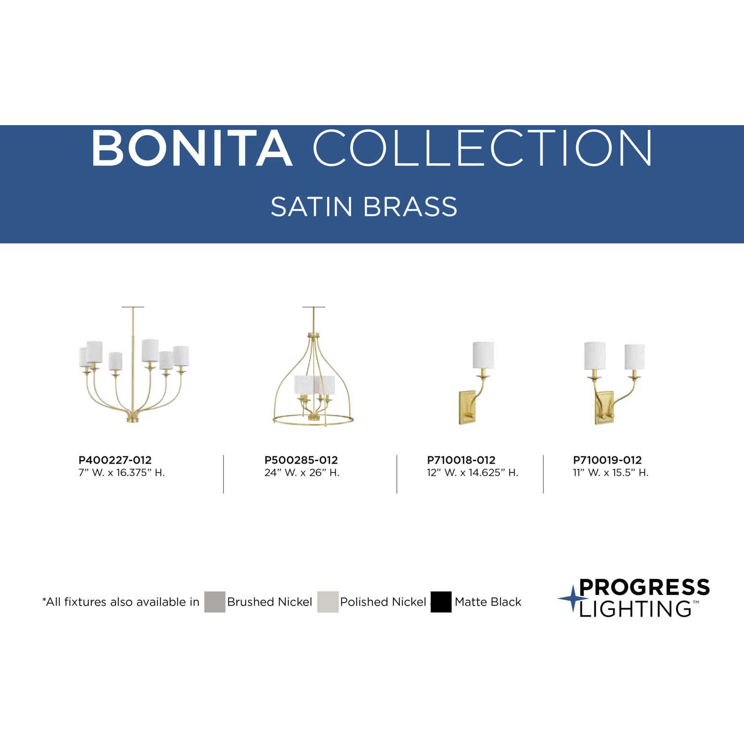 Bonita 1 Light 5 inch Satin Brass Wall Sconce Wall Light, Design Series